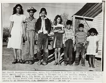 (FARM LABOR) A group of 15 photographs depicting a migrant farm workers camp in Arizona where children were reported starving.